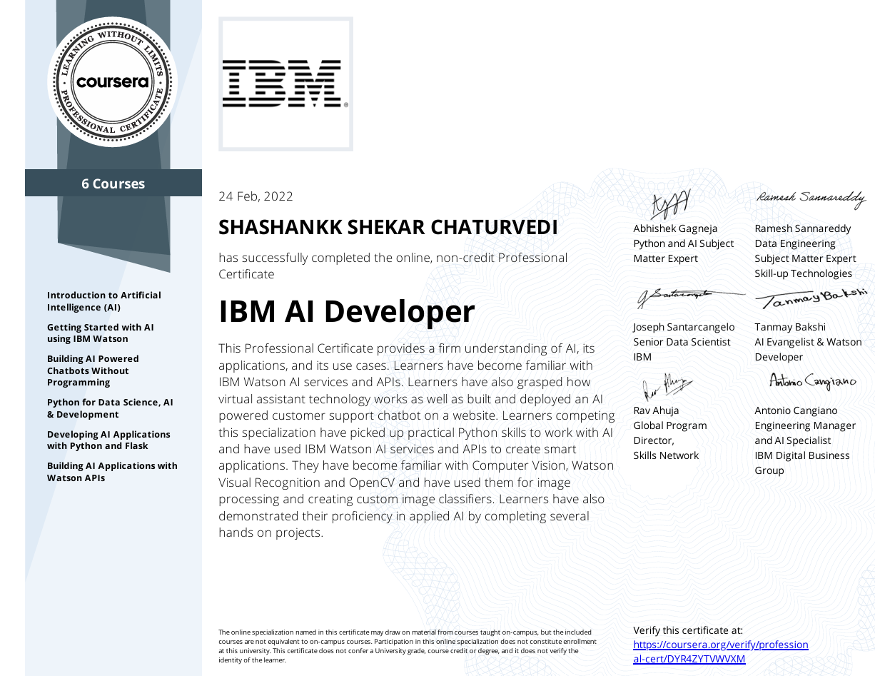IBM AI Developer Logo